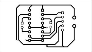 Actual-size PCB pattern for the circuit to control the robotic car