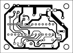 Actual-size PCB pattern of the transmitter unit