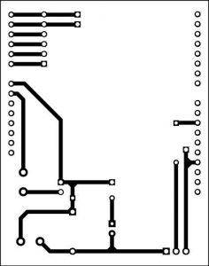An actual-size PCB layout for the sequential tilt-motion lock