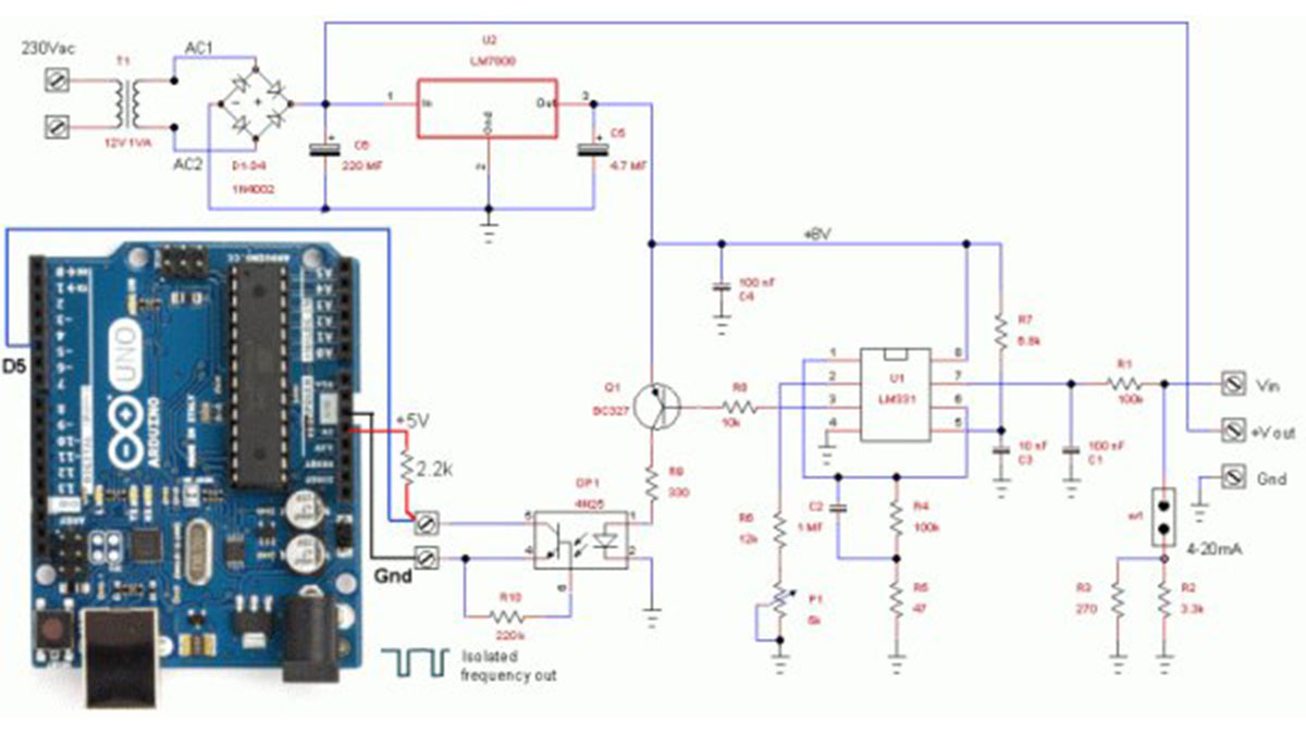 An isolated analog input for Arduino