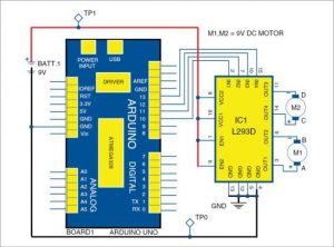 Circuit diagram for controlling the robotic car