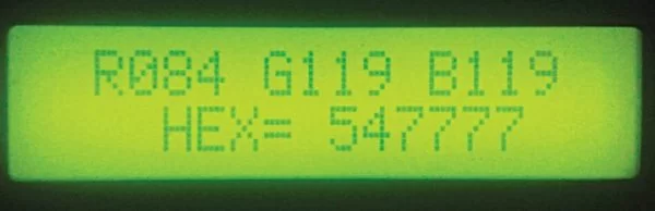 RGB colour display on the LCD