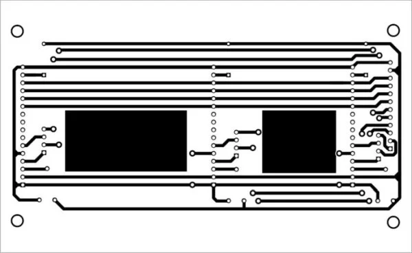 Actual-size PCB layout for interfacing of multiple LCDs