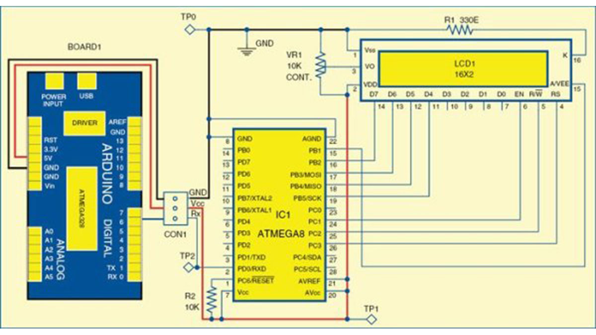 Circuit diagram of serial LCD module