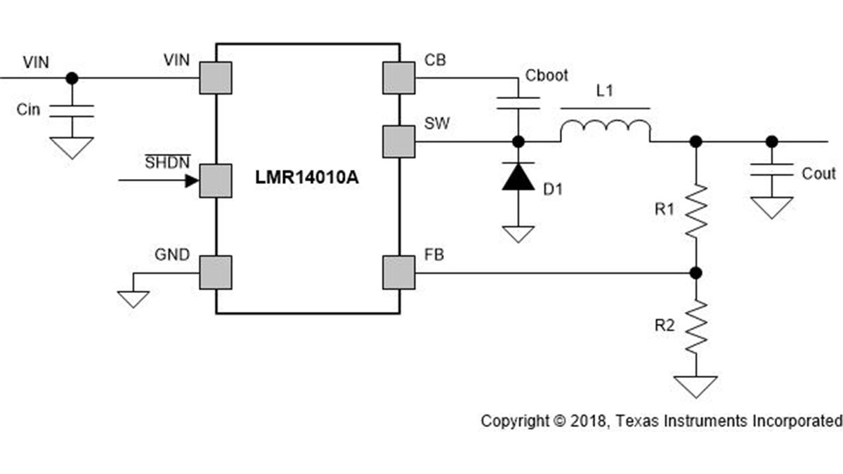 TEXAS INSTRUMENTS’S LMR14010A STEP-DOWN CONVERTER