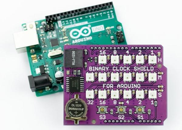 Arduino binary clock shield