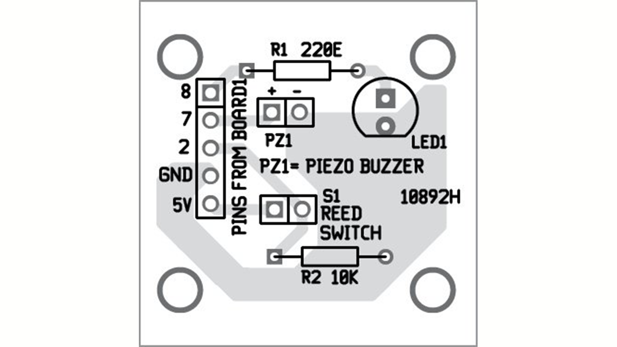 Component layout for the PCB