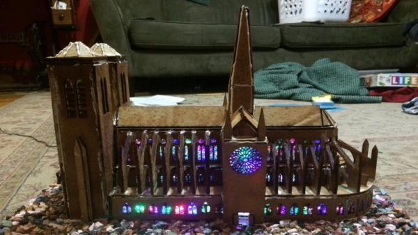A LASER CUT GINGERBREAD CATHEDRAL