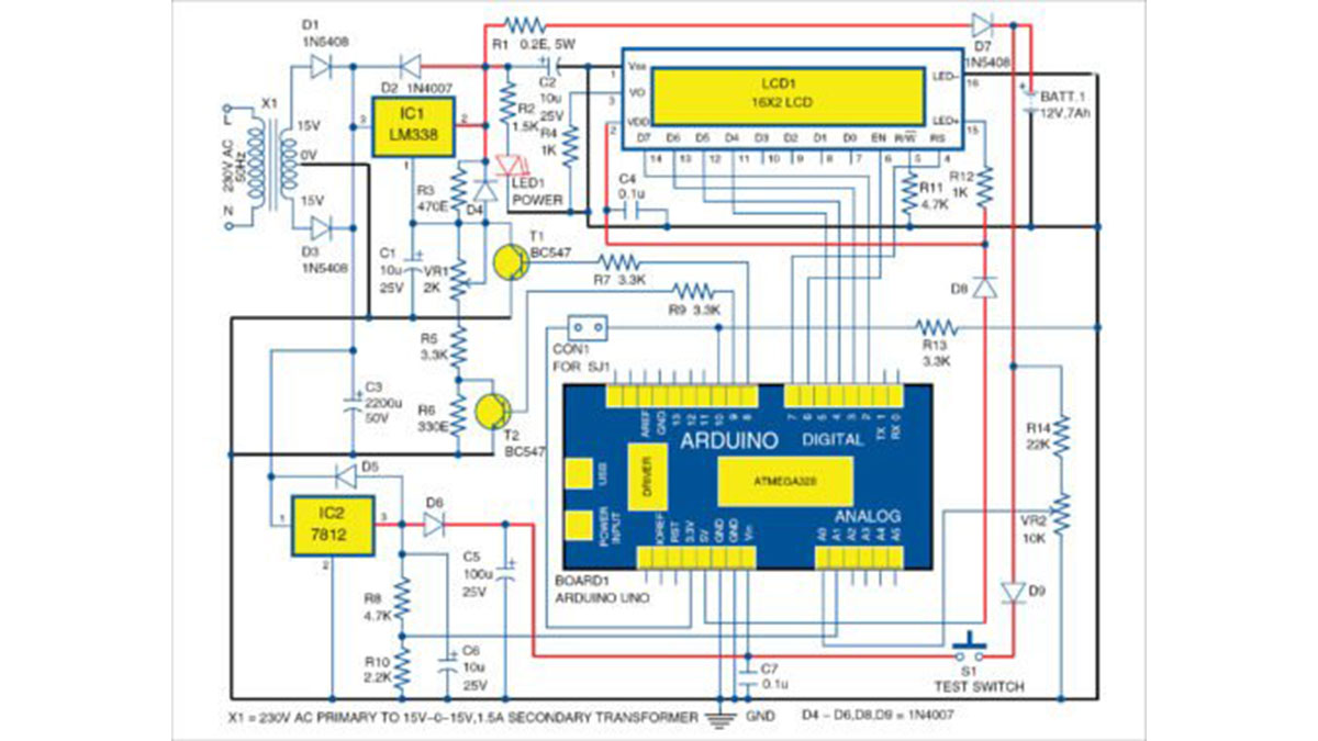 Circuit diagram of automatic battery charger