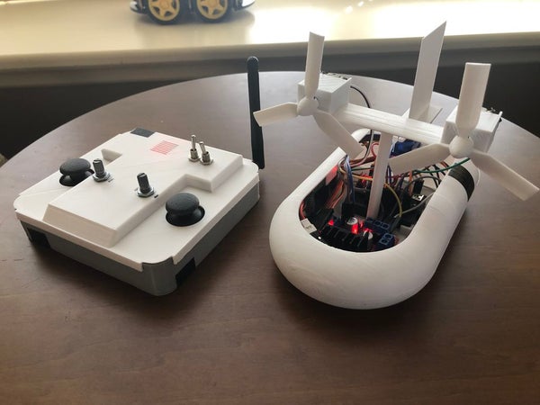 3D Printed Arduino RC Airboat With Controller