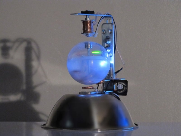 A Levitating Sphere Rotates Glows and Blinks With Arduino