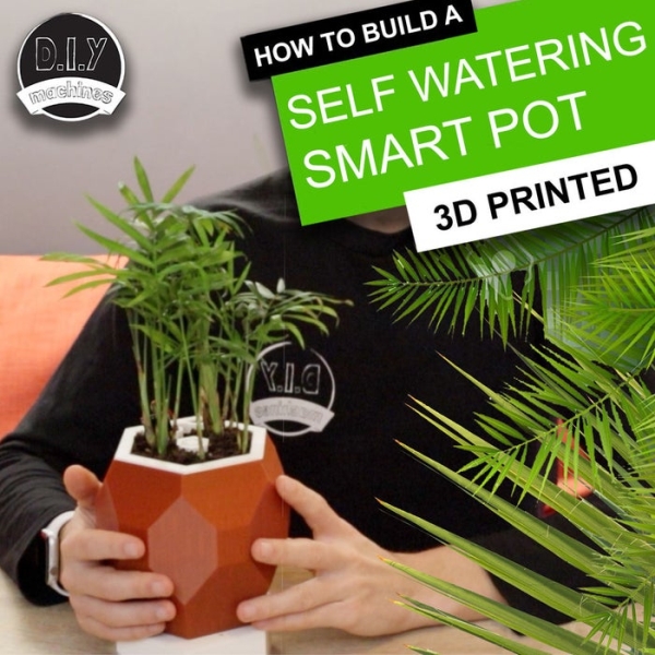 Automatic Smart Plant Pot DIY 3D Printed Arduino Self Watering Project