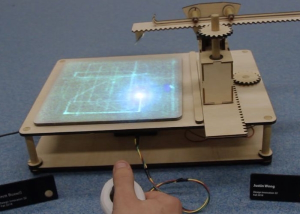 DIY joystick controlled laser drawing machine