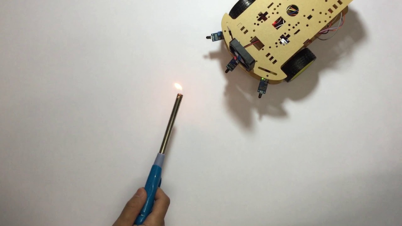 ROBOT FIGHTS FIRE WITH IR