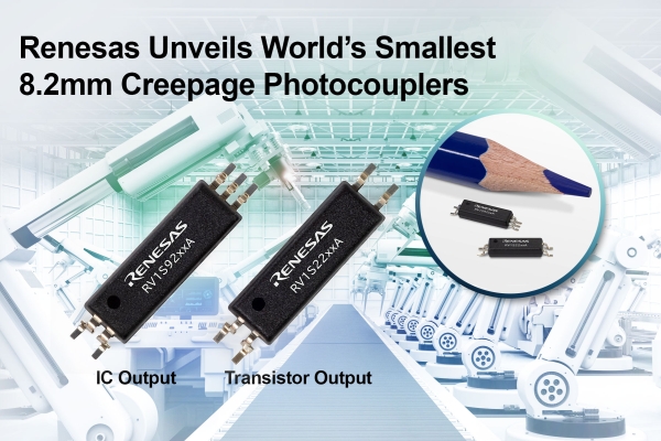 RENESAS ELECTRONICS ANNOUNCES WORLD’S SMALLEST PHOTOCOUPLERS FOR INDUSTRIAL AUTOMATION