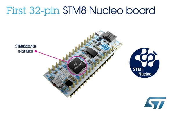 ST RELEASES COMPACT 32 PIN STM8 NUCLEO BOARDS