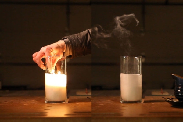 LED Candle Lights Flickers Blows Out Smokes and Smells