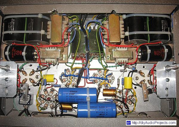 300B Single-Ended-Triode Amplifier - Inside - Point-to-Point Construction