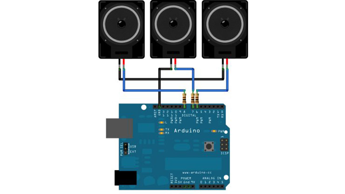Arduino tones on Multiple outputs