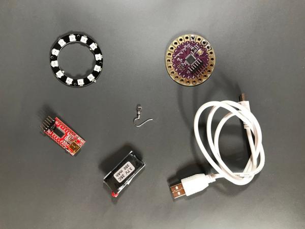 Arduino Lilypad Controlled NeoPixel Earrings