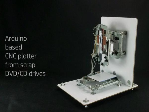 Arduino Based CNC Plotter Made From Scrap DVD CD Drives