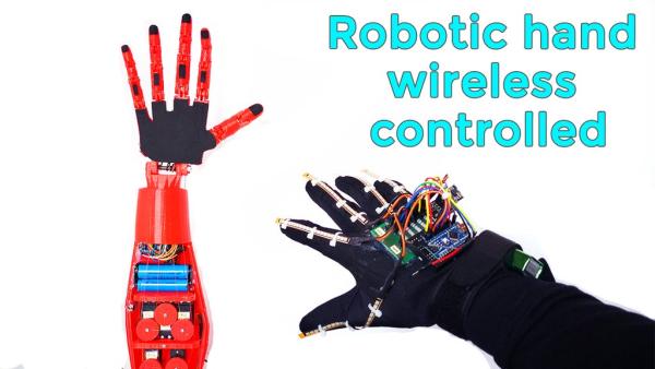 Robotic Hand With Wireless Glove Controlled NRF24L01 Arduino