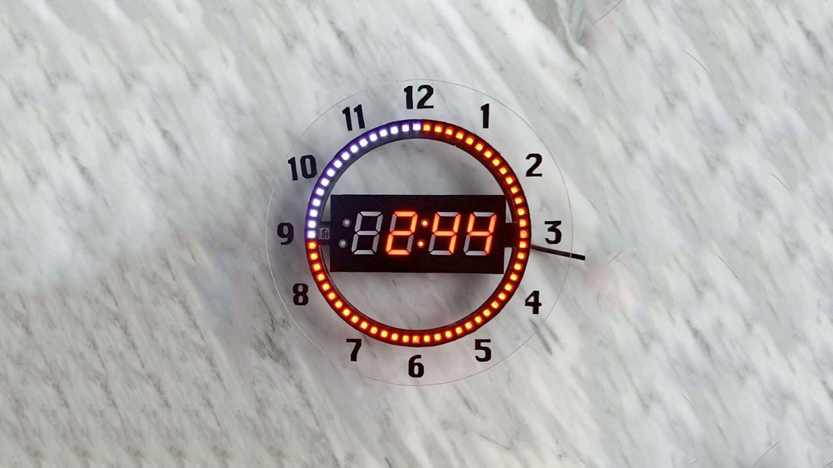 7 Segment NeoPixel Clock With Countdown Timer