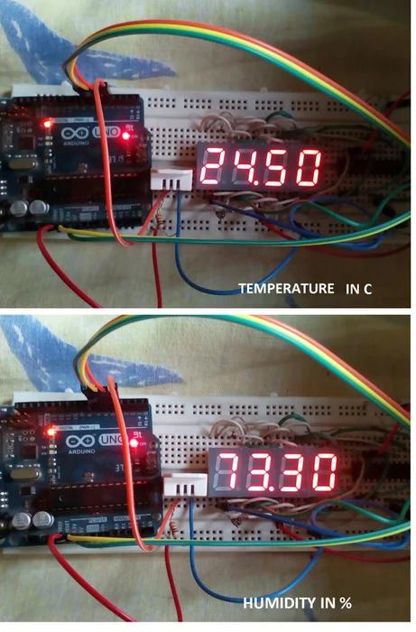 Temperature and Humidity Monitor Using DHT22 MAX7219 1