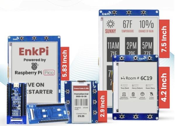 EnkPi ePaper displays powered by the Raspberry Pi Pico W mini PC