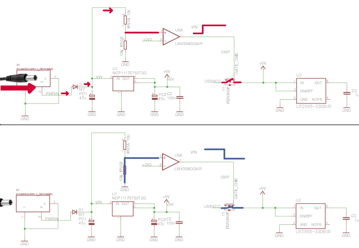 The Power Schematic of arduino uno