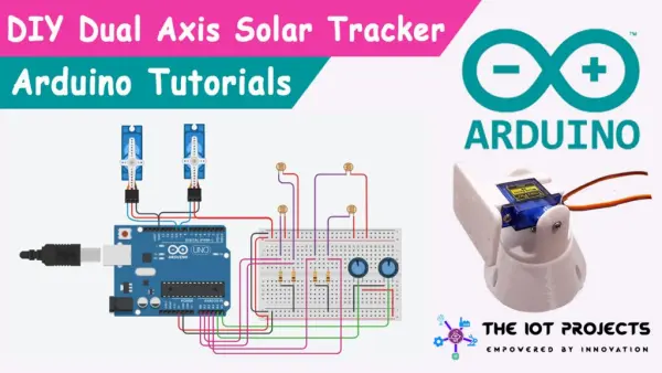 Dual Axis Solar Tracker Arduino Project Using LDR Servo Motors