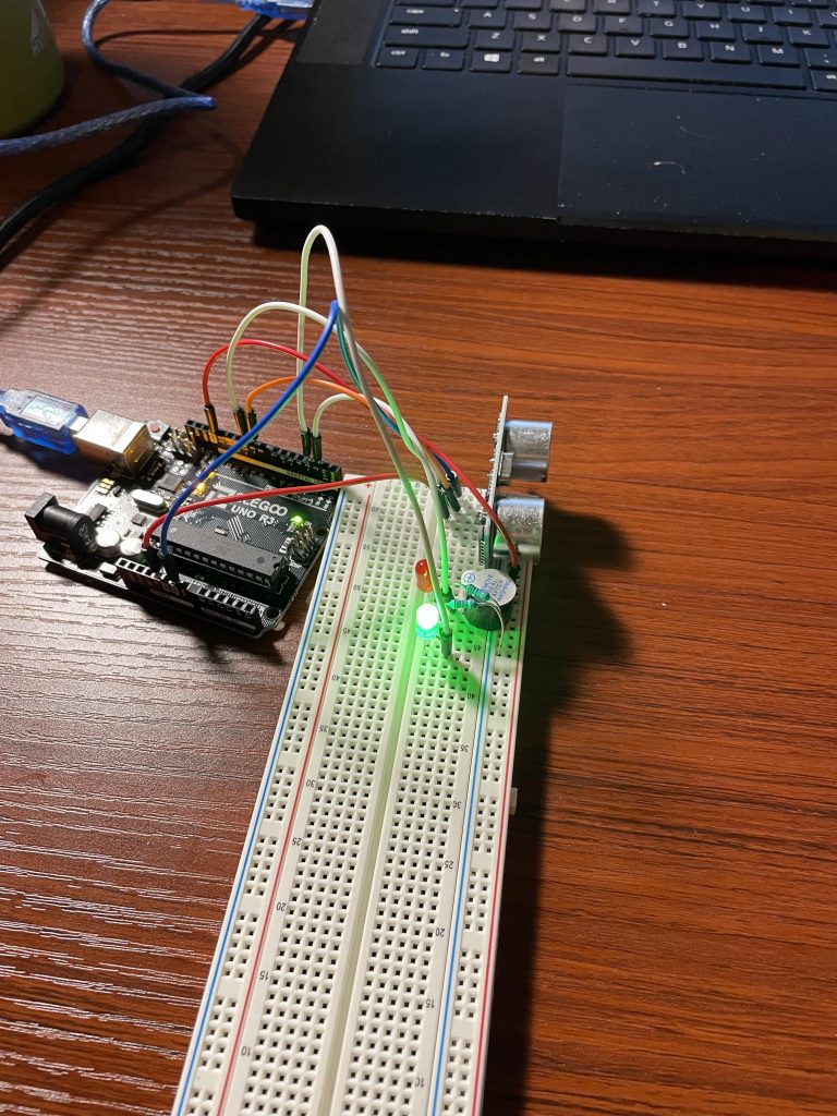 Final Arduino circuit for the proximity sensor 