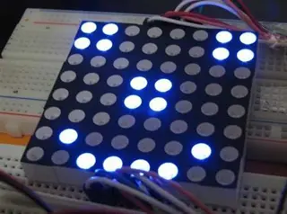 A dot-matrix display controlled by an Arduino